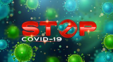 Covid-19 İmza ve Sembol, vektör İllüstrasyon konsepti Coronavirus COVID-19. Vektör illüstrasyonu