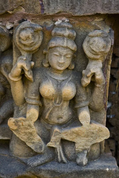 Jumalatar Veistos Khajuraho Vanhassa Temppelissä Intia — kuvapankkivalokuva