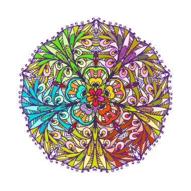 Vektör görüntü doodle dekore edilmiş bir mandala.