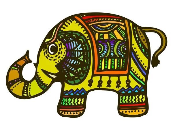 Elefante decorativo indiano — Vettoriale Stock
