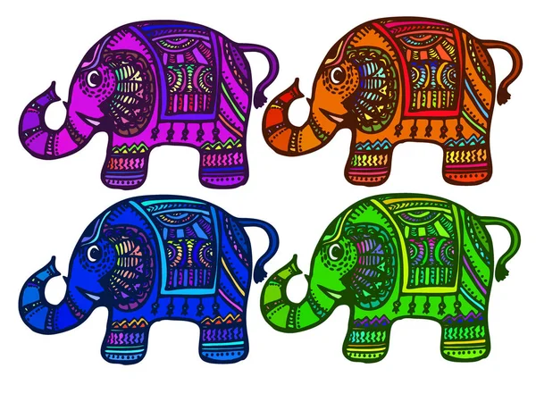 Elefante decorativo indio — Vector de stock