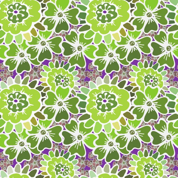 Flowers Seamless Pattern Background - Illustration — Stock Vector