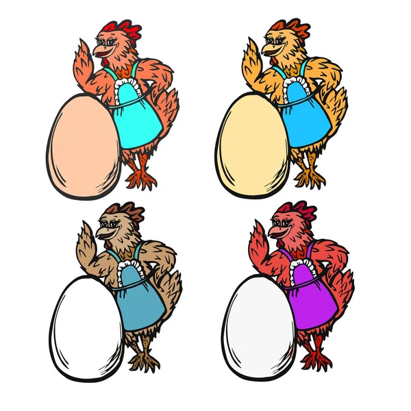 Векторне зображення курки та яйця — стоковий вектор