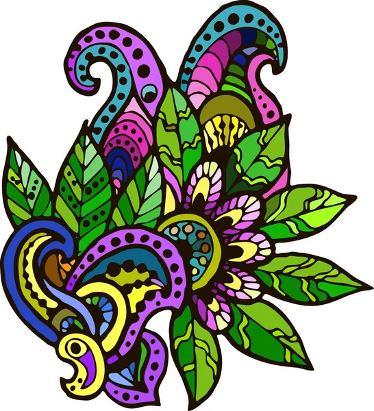 그래픽 예술적 양식화 꽃무늬의 스톡 일러스트레이션