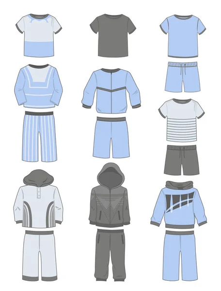 Set pakaian olahraga untuk anak laki-laki - Stok Vektor