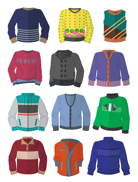 Men's sweaters in flat design — Stock Vector