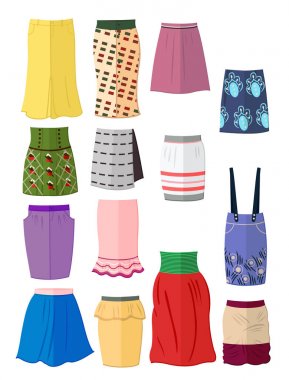 Skirts with abstract print  clipart