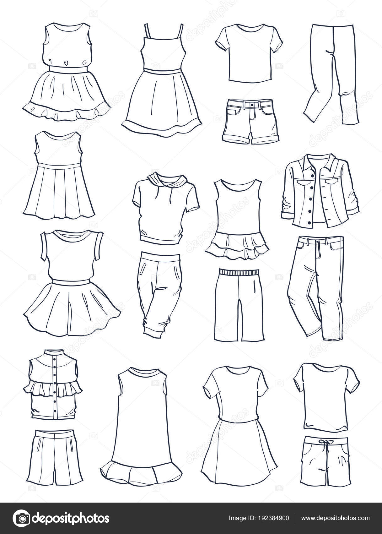 Clothes for girls clearance drawing