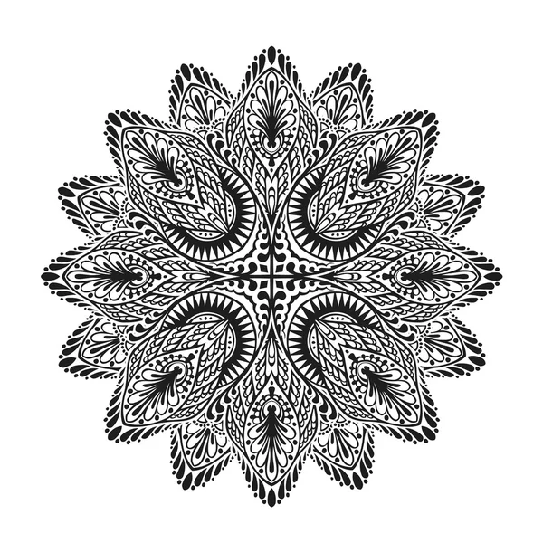 Dentelle ronde ornementale motif. Illustration vectorielle du style ethnique — Image vectorielle