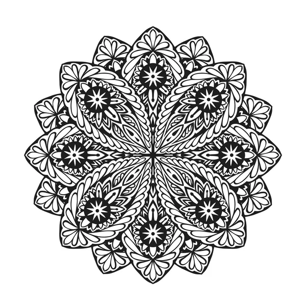 Indiase etnische mandala. Decoratieve ronde kantpatroon. Vectorillustratie — Stockvector