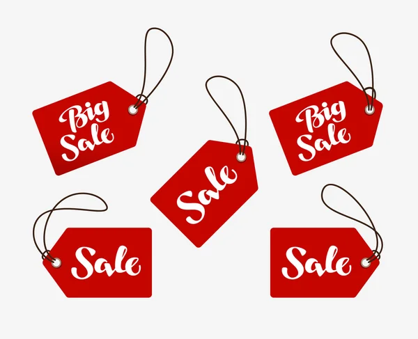 Red tag with the words sale. Shopping logo or icon — Stock Vector