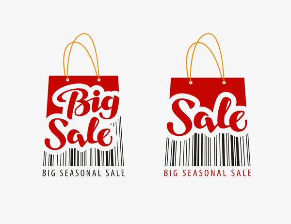 Sale. Shopping bag with bar code. Vector illustration — Stock Vector