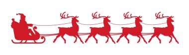 Noel Baba kızağa. Beyaz arka plan üzerinde izole Noel öğe. Vektör siluet
