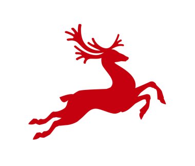 Beyaz arka plan üzerinde izole kırmızı Ren geyiği. Vektör çizim