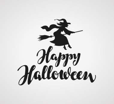 Cadılar Bayramın kutlu olsun yazı el yazısı. Vektör hat öğesi için tebrik kartı