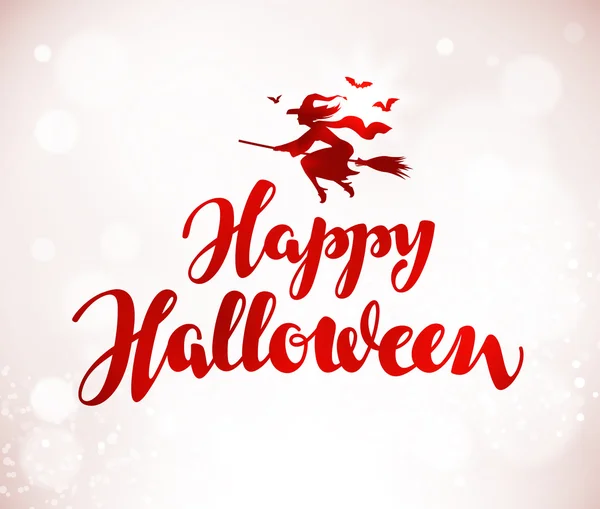 Feliz banner de Halloween. Hermosa letra manuscrita. Ilustración vectorial — Vector de stock
