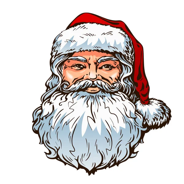 Retrato de Santa Claus. Ilustración vector de Navidad — Vector de stock