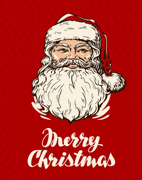 Neşeli Noel tebrik kartı. Noel Baba vektör çizim — Stok Vektör