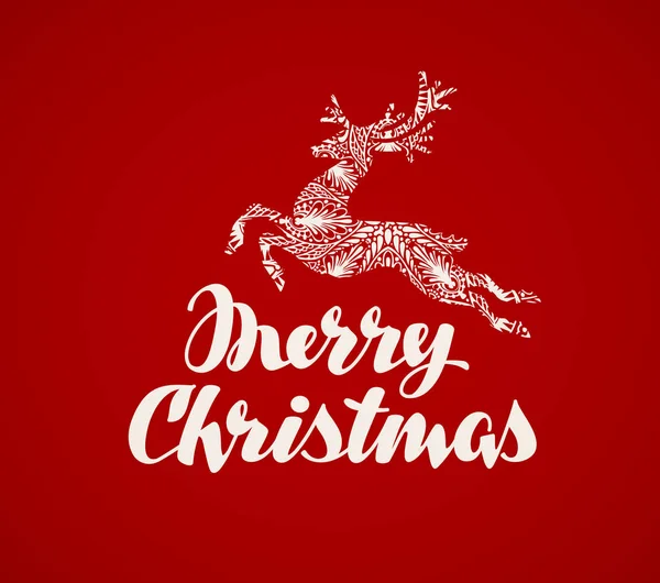 Feliz Natal. Vetor de renas de Natal — Vetor de Stock