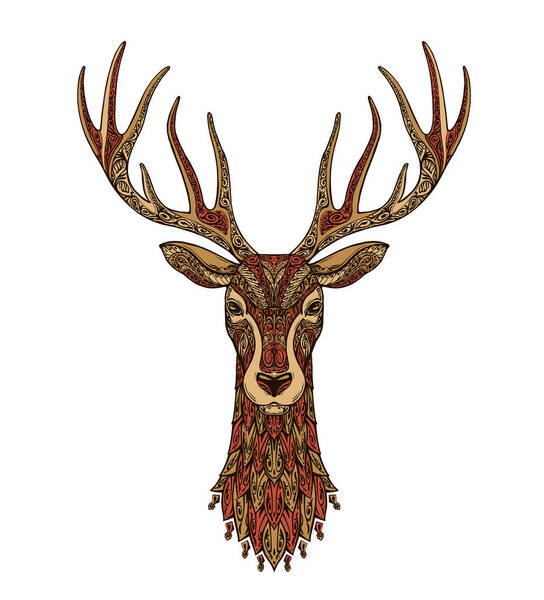 Deer decorative. Christmas reindeer. Vector illustration
