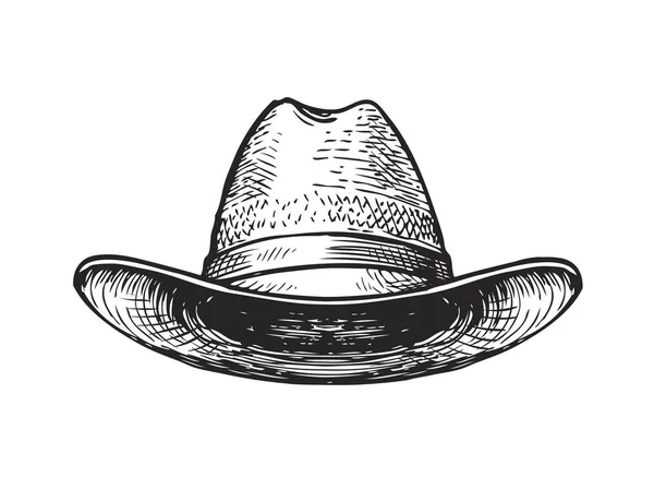 Cappello contadino, giardiniere o cowboy. Vettore di schizzi — Vettoriale Stock