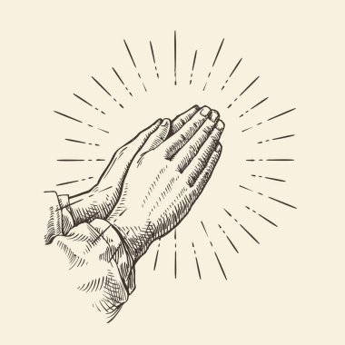 Dua eden eller. Sketch vektör çizim