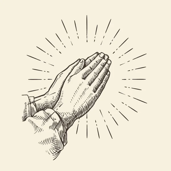 Молитва рук. Ескіз Векторні ілюстрації — стоковий вектор