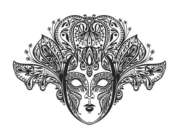 Abstract beautiful mask of lace. Vector illustration — Stock Vector
