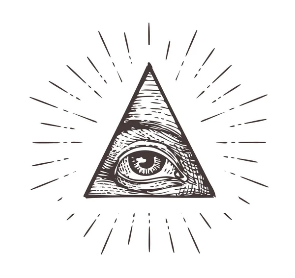 All seeing eye symbol. Vector illustration — Stock Vector