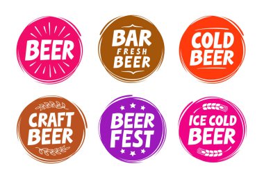 Taze zanaat bira, bira sembolü. Vektör öğeleri tasarım menü Restoran, kafe veya pub