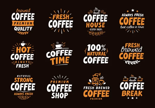 Koffie logo. Vector labels en pictogrammen. Verzameling elementen voor menu ontwerp restaurant of café — Stockvector