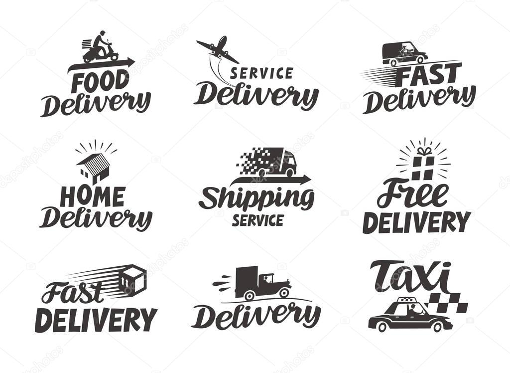 Delivery, shipping set icons. Vector illustration isolated on white background
