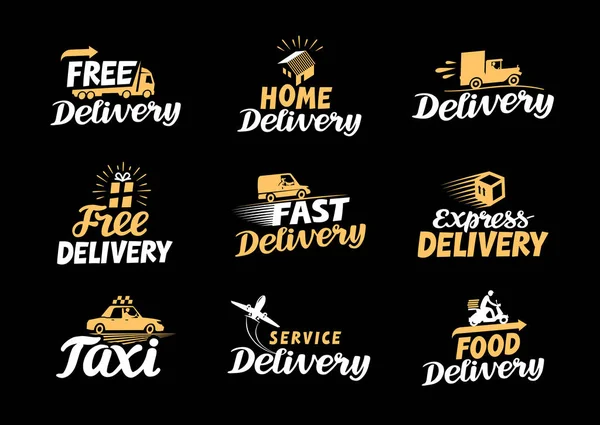 Delivery logo. Shipping vector icons set — Stock Vector