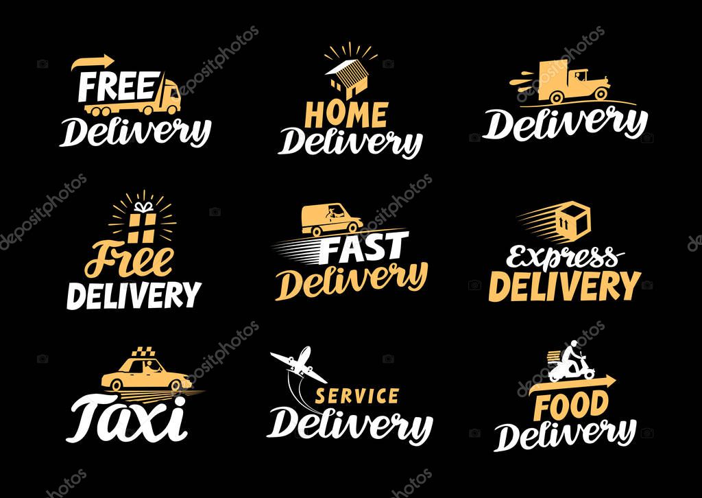 Delivery logo. Shipping vector icons set. Commerce symbols