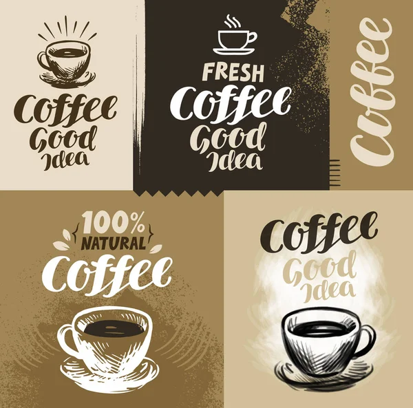 コーヒー。デザイン メニューのレストランやカフェのベクトル図 — ストックベクタ