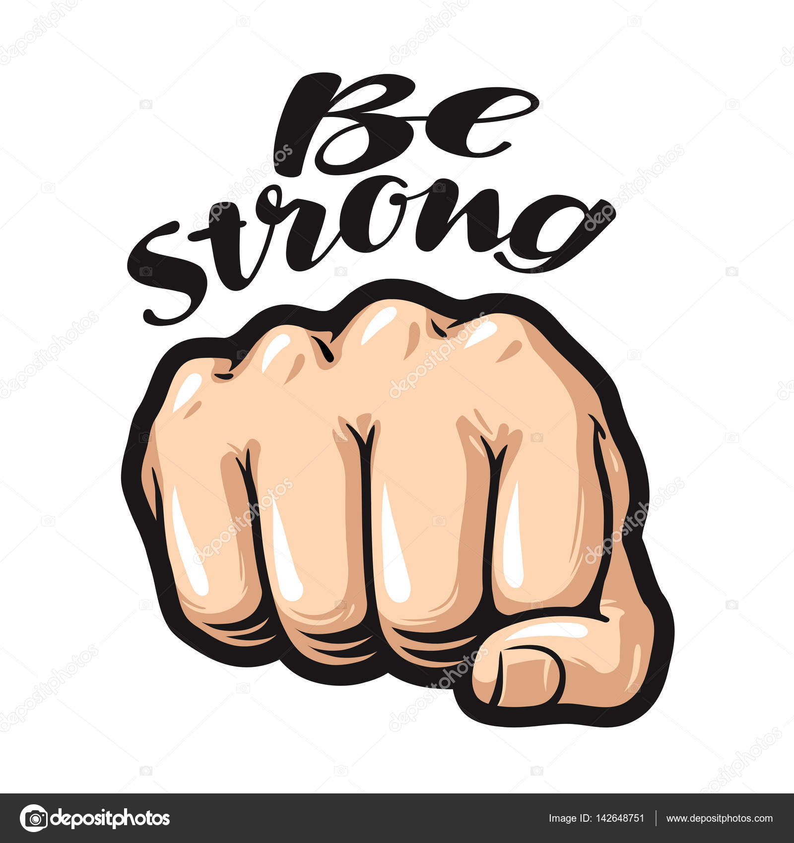 Fist cartoon, symbol. Be strong, lettering. Vector illustration isolated on white background Stock Vector Image by ©sergeypykhonin #142648751 Fist cartoon, symbol. Be strong, lettering. Vector illustration isolated on white background Stock Vector Image by ©sergeypykhonin #142648751