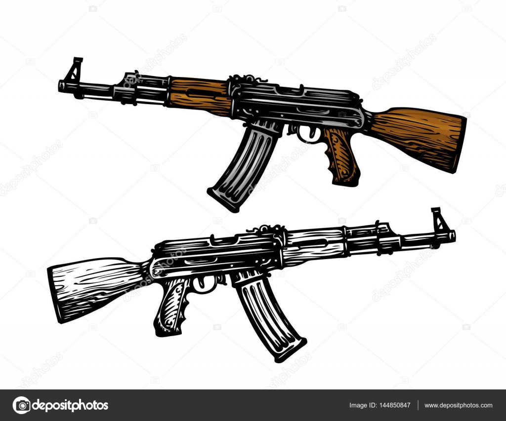 Ak 47 drawing hires stock photography and images  Alamy