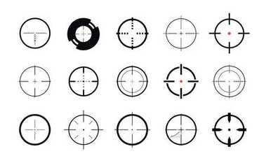 Sniper sight, symbol. Crosshair, target set of icons. Vector illustration clipart