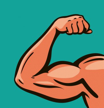 Strong arm muscles gym. Comics style design. Vector illustration Stock Vector by sergeypykhonin 157146504