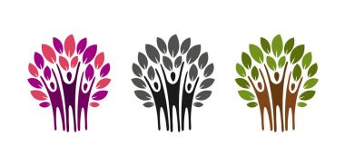 Ekoloji, doğa logo. Ağaç, sadaka simgesini veya etiket. Vektör çizim