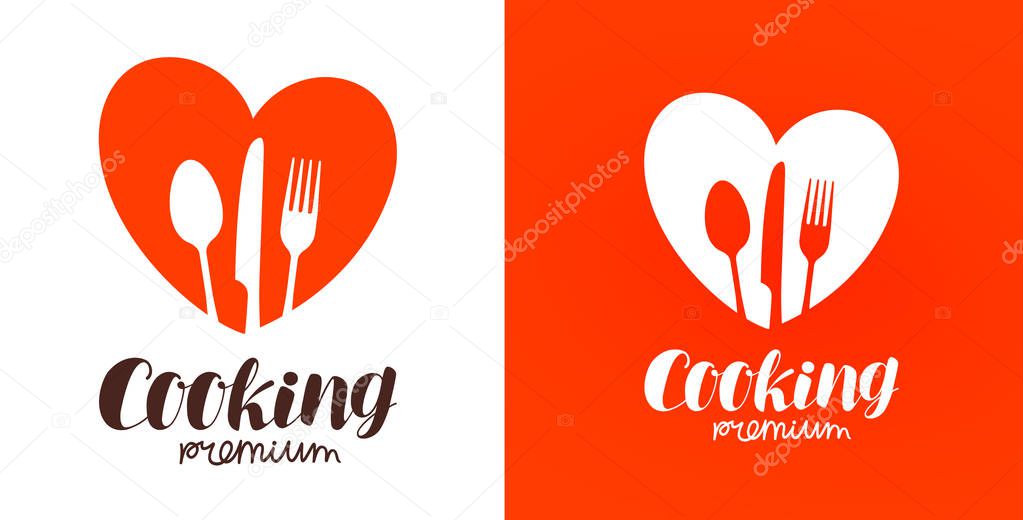 Cooking, cuisine, cookery logo. Restaurant, menu, cafe, diner icon or label. Vector illustration isolated on white background