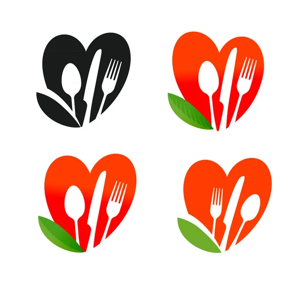 Logo alimentare naturale e biologico. Nutrizione sana, dieta, icona vegana. Illustrazione vettoriale — Vettoriale Stock