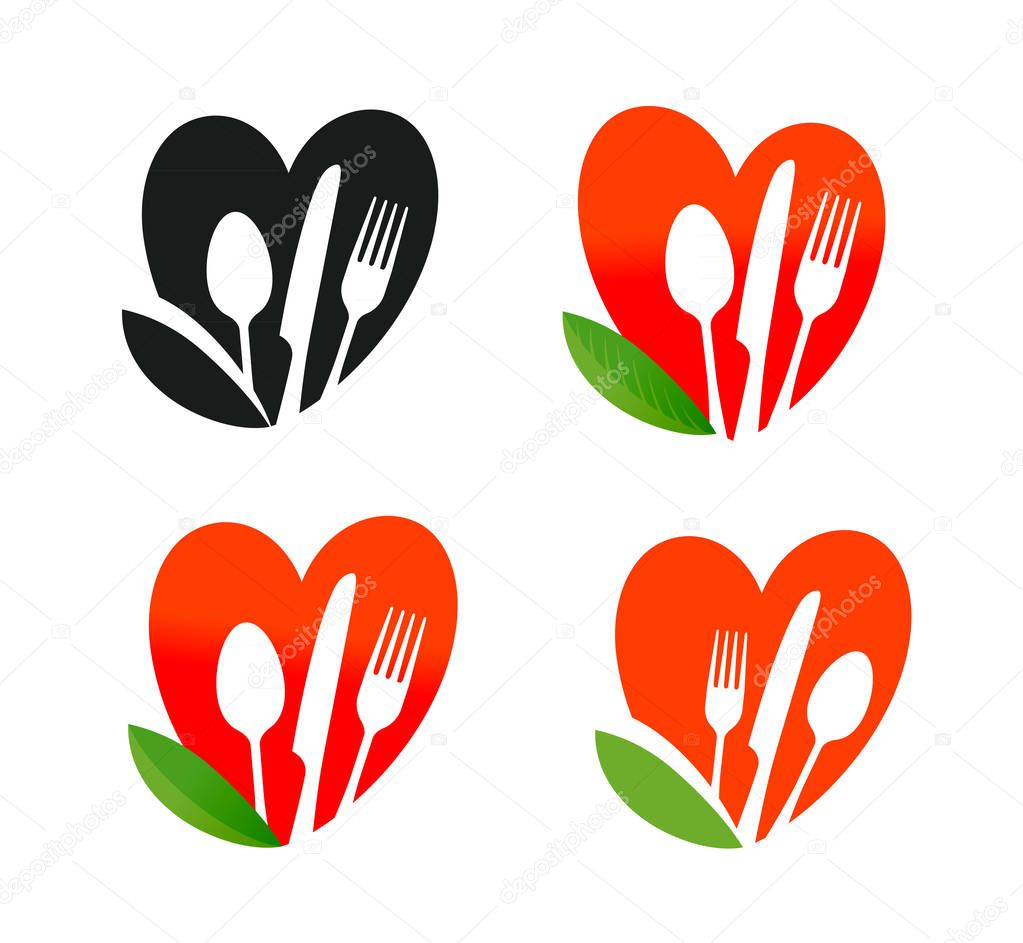 Natural, organic food logo. Healthy nutrition, diet, vegan icon. Vector illustration