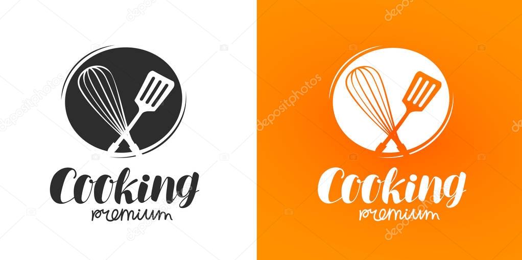 Cooking logo or label. Cuisine, cookery icon Vector