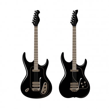 Rock and roll kavramı. Elektro gitar, Müzik Festivali simgesini veya simge. Vektör çizim