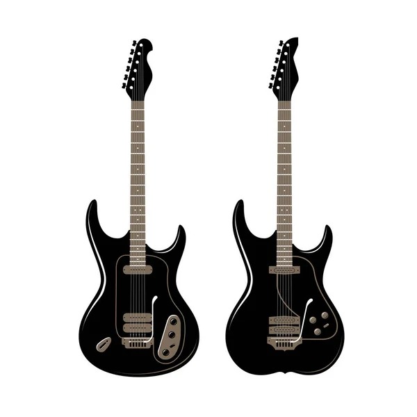 Conceito de rock and roll. Guitarra elétrica, ícone do festival de música ou símbolo. Ilustração vetorial — Vetor de Stock