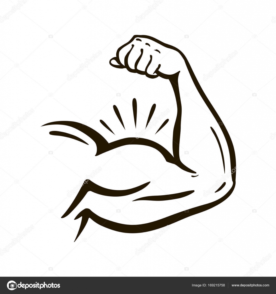 Power hand, muscular arm, bicep. Gym, wrestling, powerlifting ...