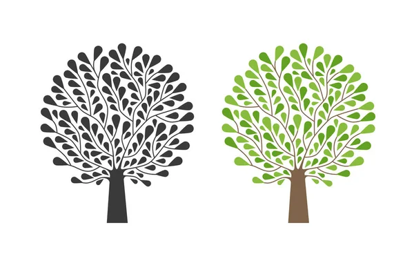Декоративное дерево, логотип. Природа, сад, экология, значок или символ окружающей среды. Векторная иллюстрация — стоковый вектор