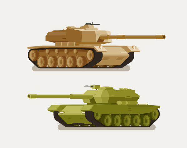 Military tank, army concept. War, weapon, battle symbol or icon. Vector illustration