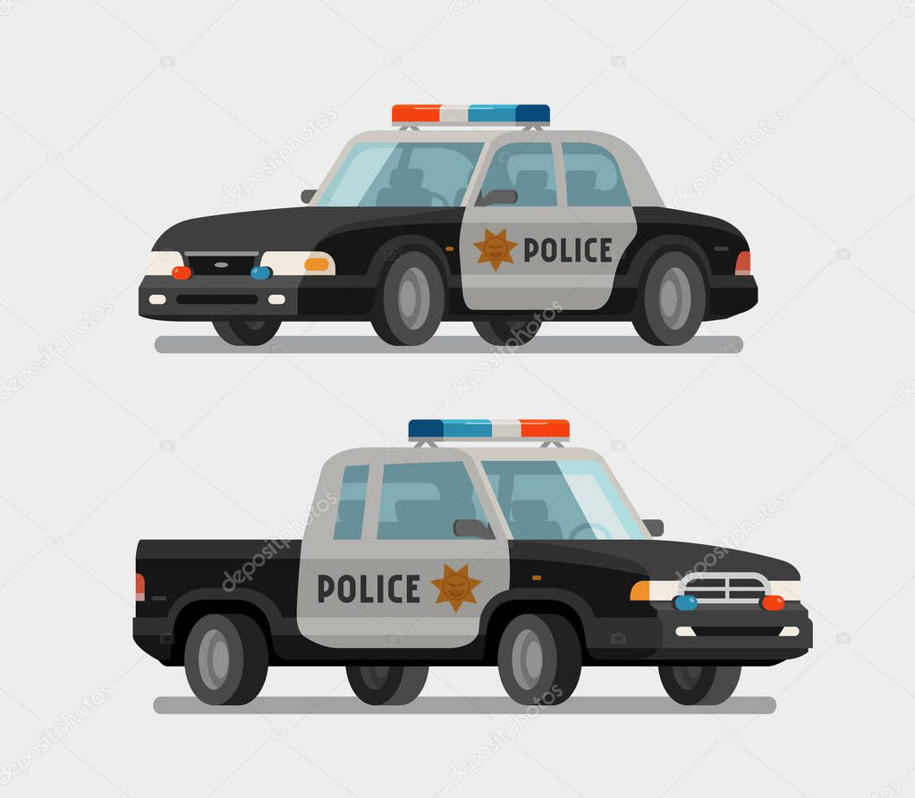 Police car. Vector illustration